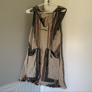 Free People Hooded Boho Top